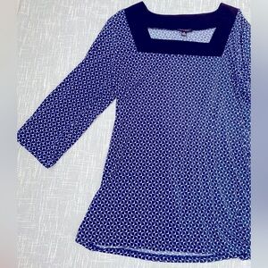 Nine West Geometric Print Square Neck Blouse – Size M